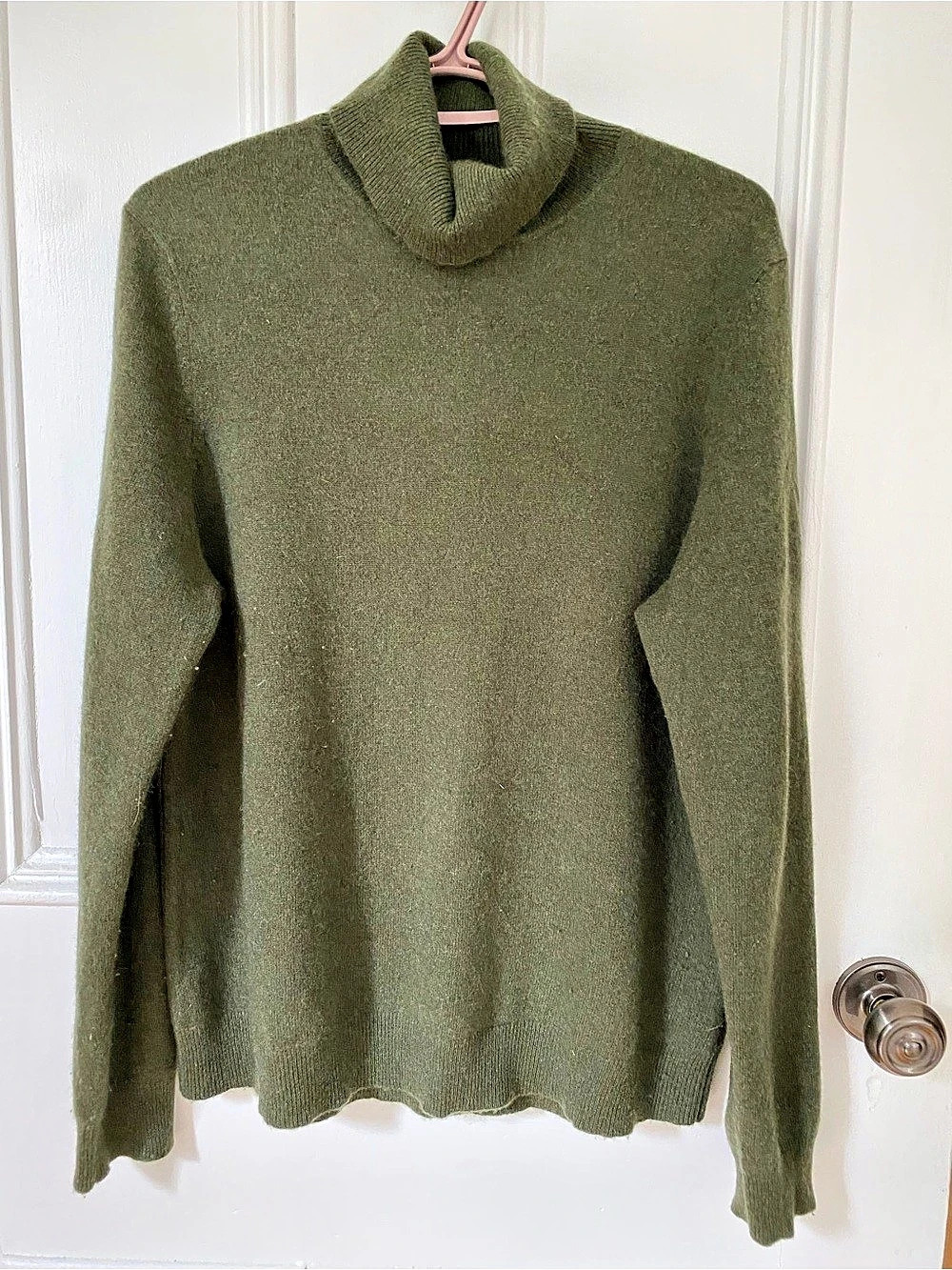 Lord & Taylor Cashmere Cowl Neck Sweater XL Olive